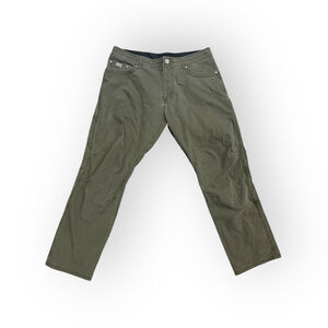 KÜHL REVOLVR Mens Pants 38x32 Olive Green Vintage Patina Dye Stretch Hiking